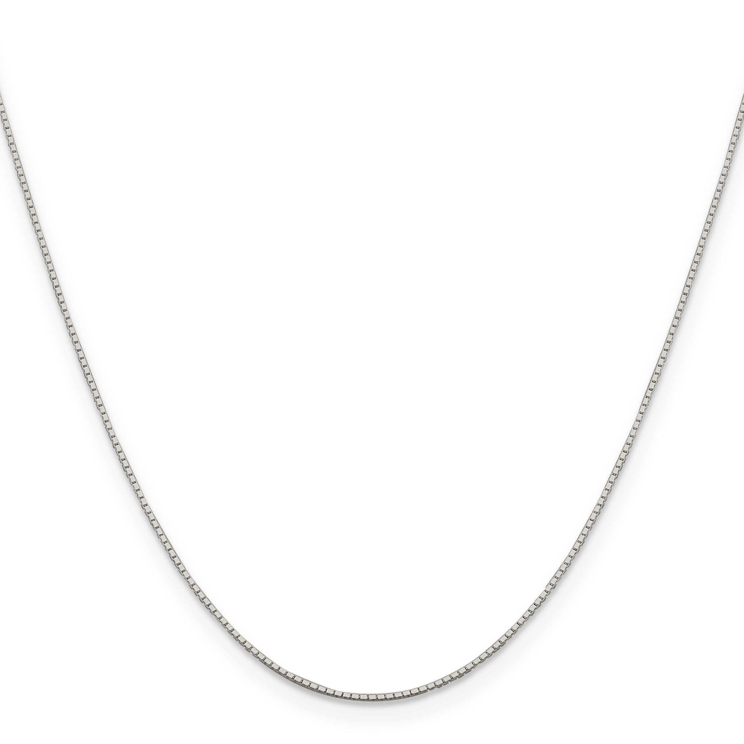 Sterling Silver Rhodium-Plated .6mm Mirror Box Chain With 2in Extension