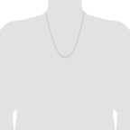 Sterling Silver Rhodium-Plated .6mm Mirror Box Chain With 2in Extension