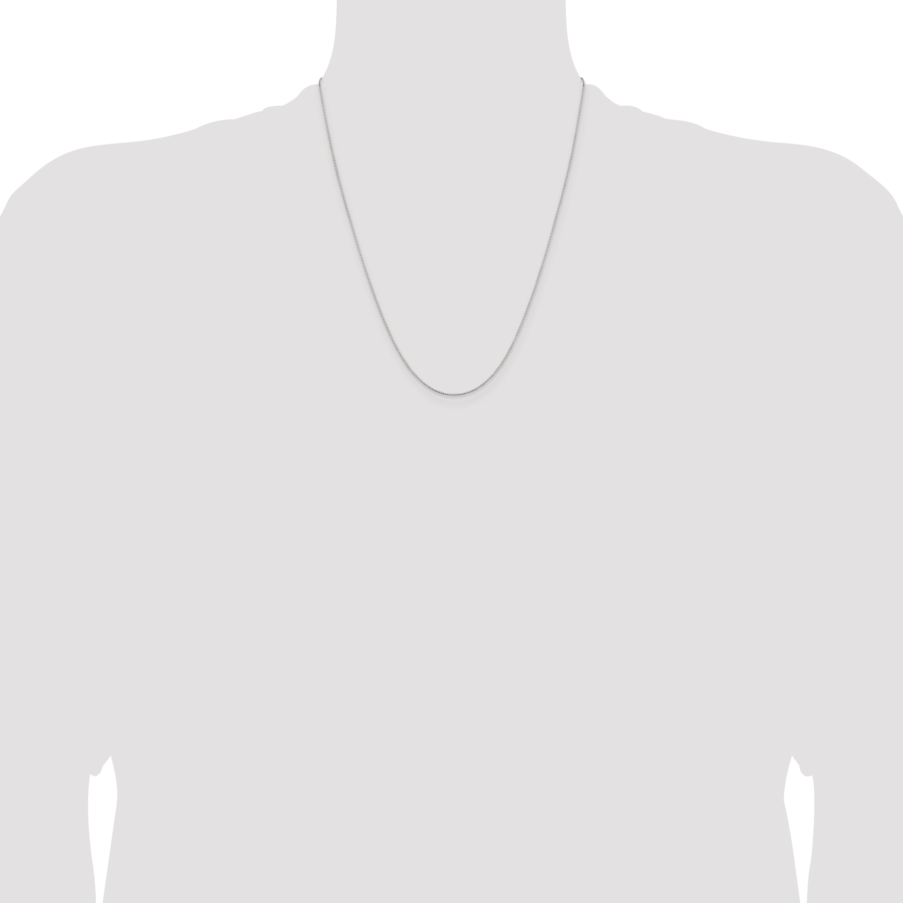 Sterling Silver Rhodium-Plated .6mm Mirror Box Chain With 2in Extension