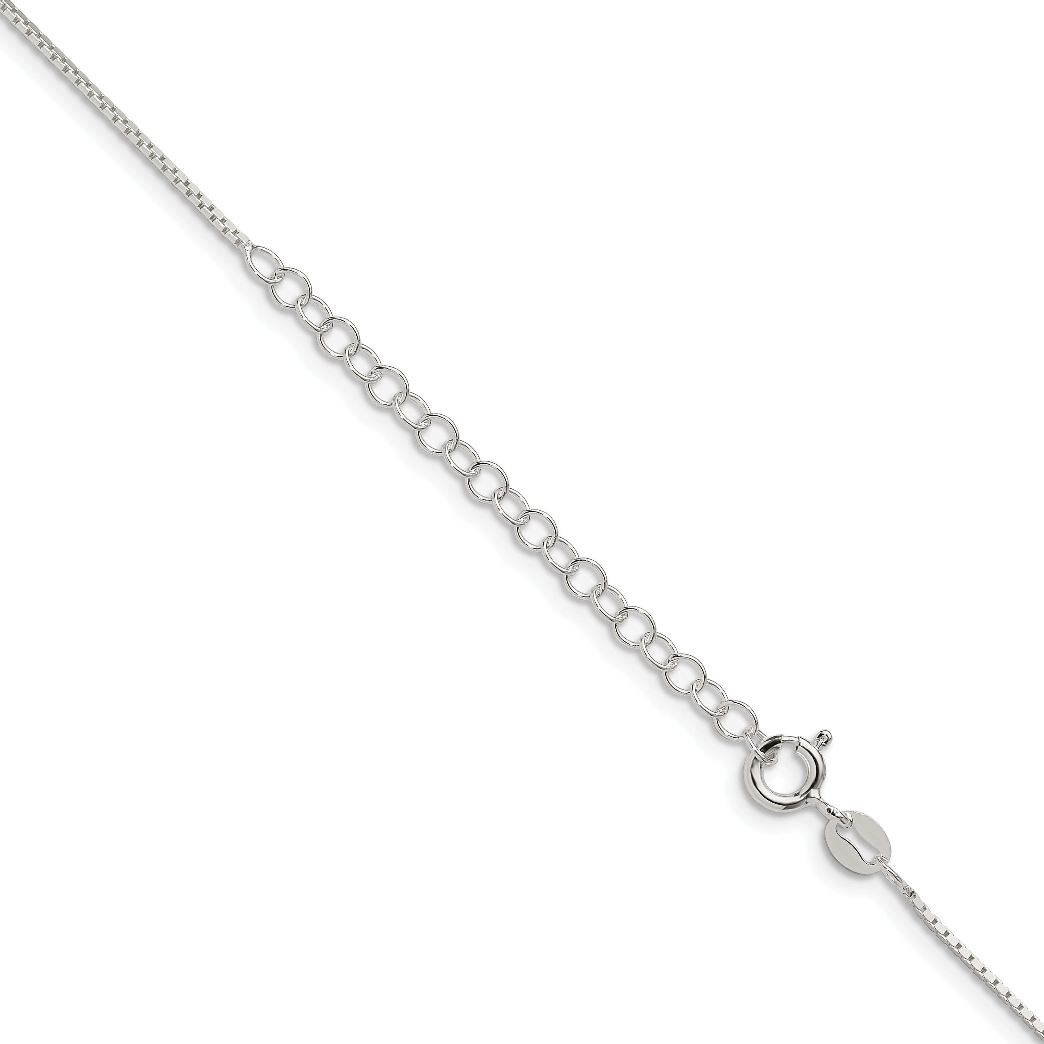 Sterling Silver .7mm Mirror Box Chain With 2in Extension
