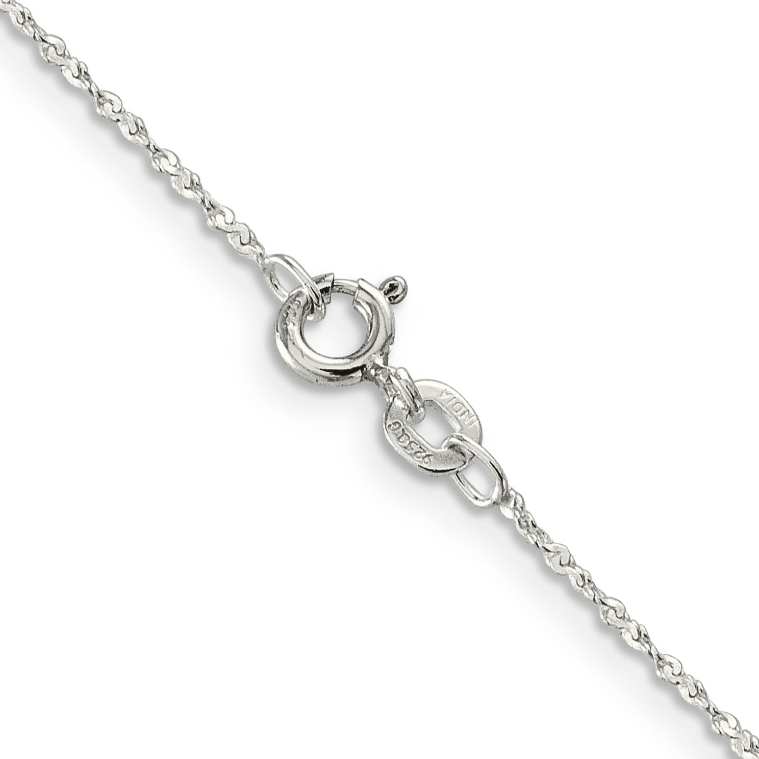 Sterling Silver Serpentine Chain Necklace 1mm