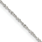 Sterling Silver Serpentine Chain Necklace 1mm