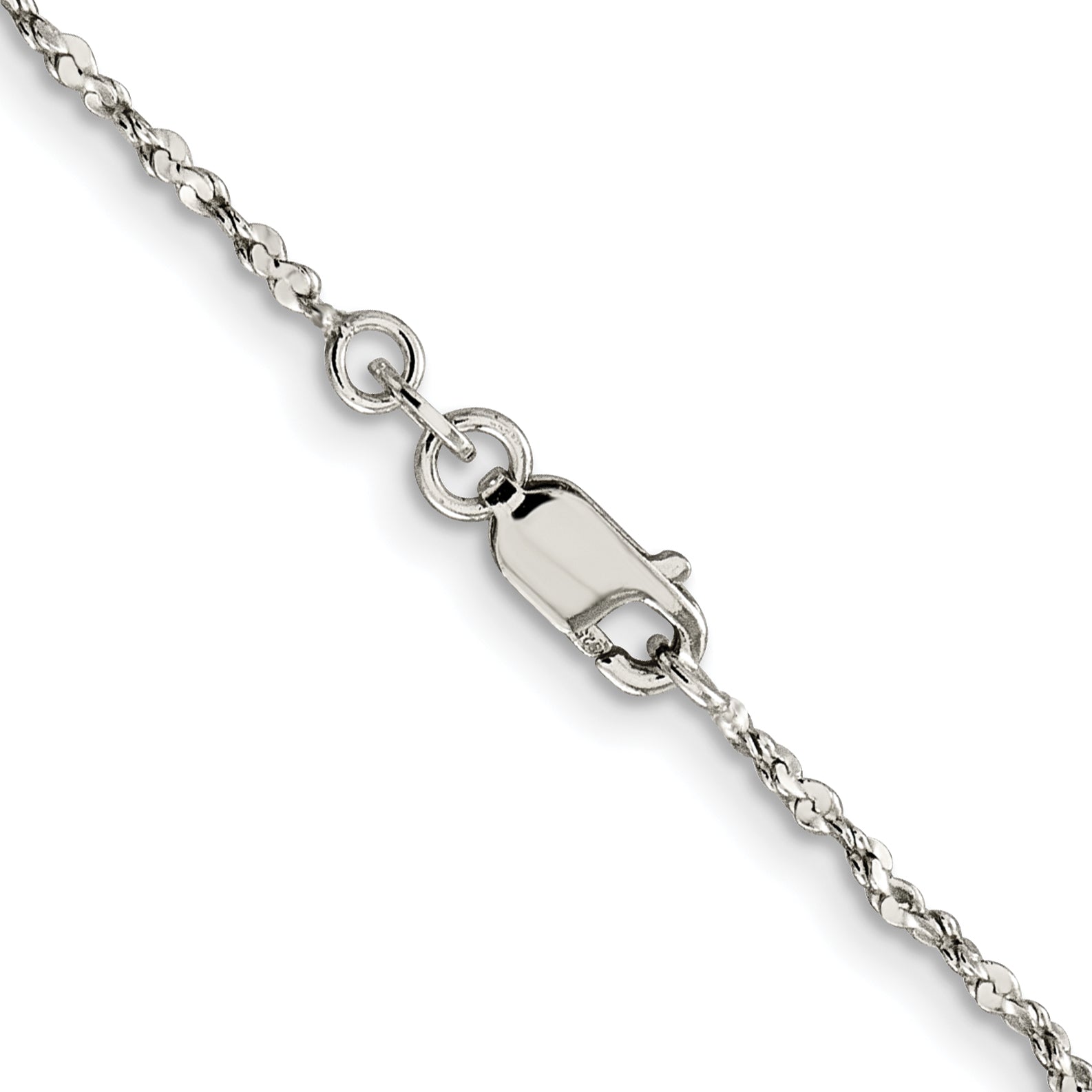 Sterling Silver Serpentine Chain Necklace 1.6mm