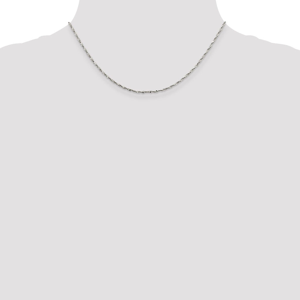 Sterling Silver Serpentine Chain Necklace 1.6mm