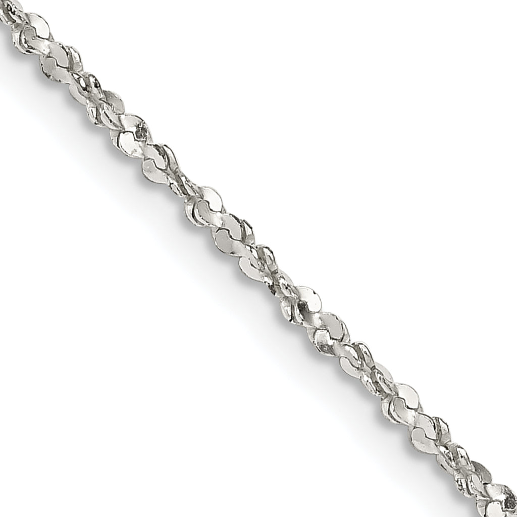Sterling Silver Serpentine Chain Necklace 1.6mm