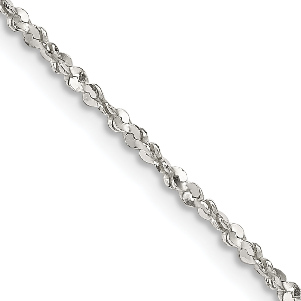 Sterling Silver Serpentine Chain Necklace 1.6mm