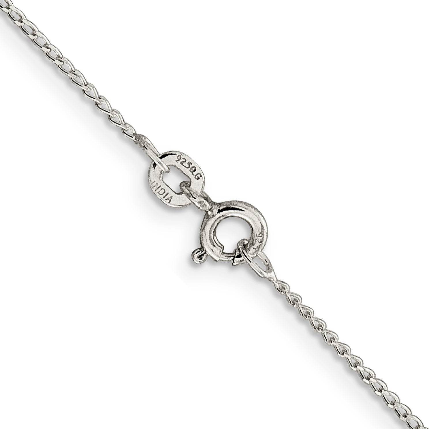 Sterling Silver Curb Chain Necklace 1mm