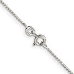 Sterling Silver 1mm Open Elongated Link Curb Chain Anklet
