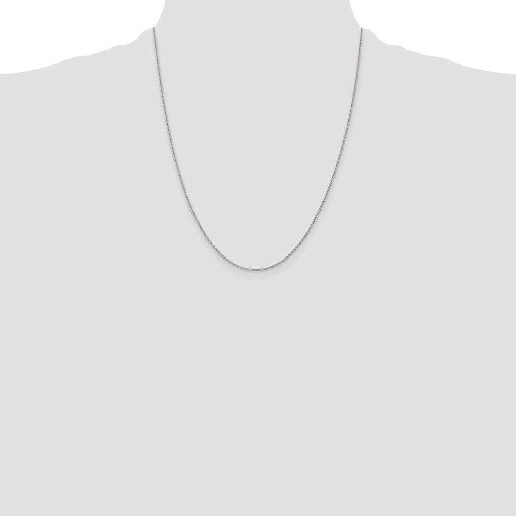 Sterling Silver 1mm Open Elongated Link Curb Chain Anklet