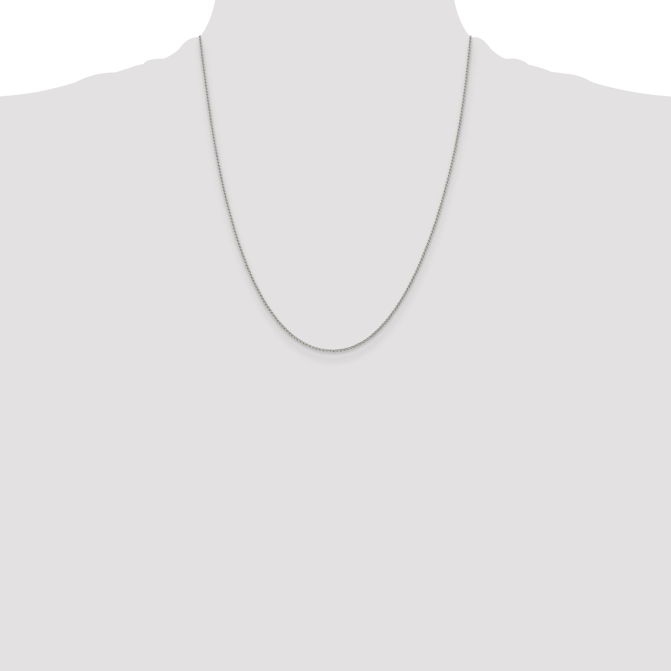 Sterling Silver 1mm Open Elongated Link Curb Chain Anklet