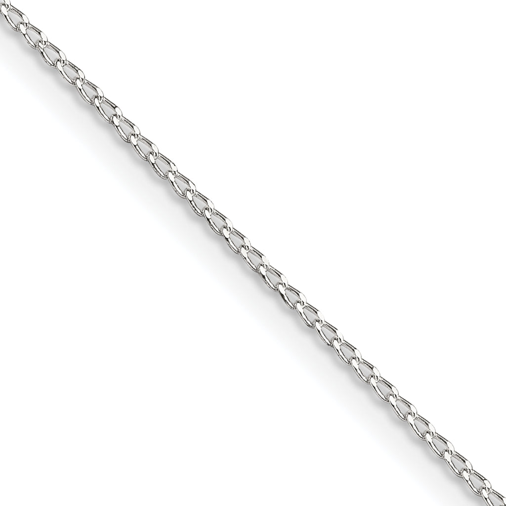 Sterling Silver Curb Chain Necklace 1mm