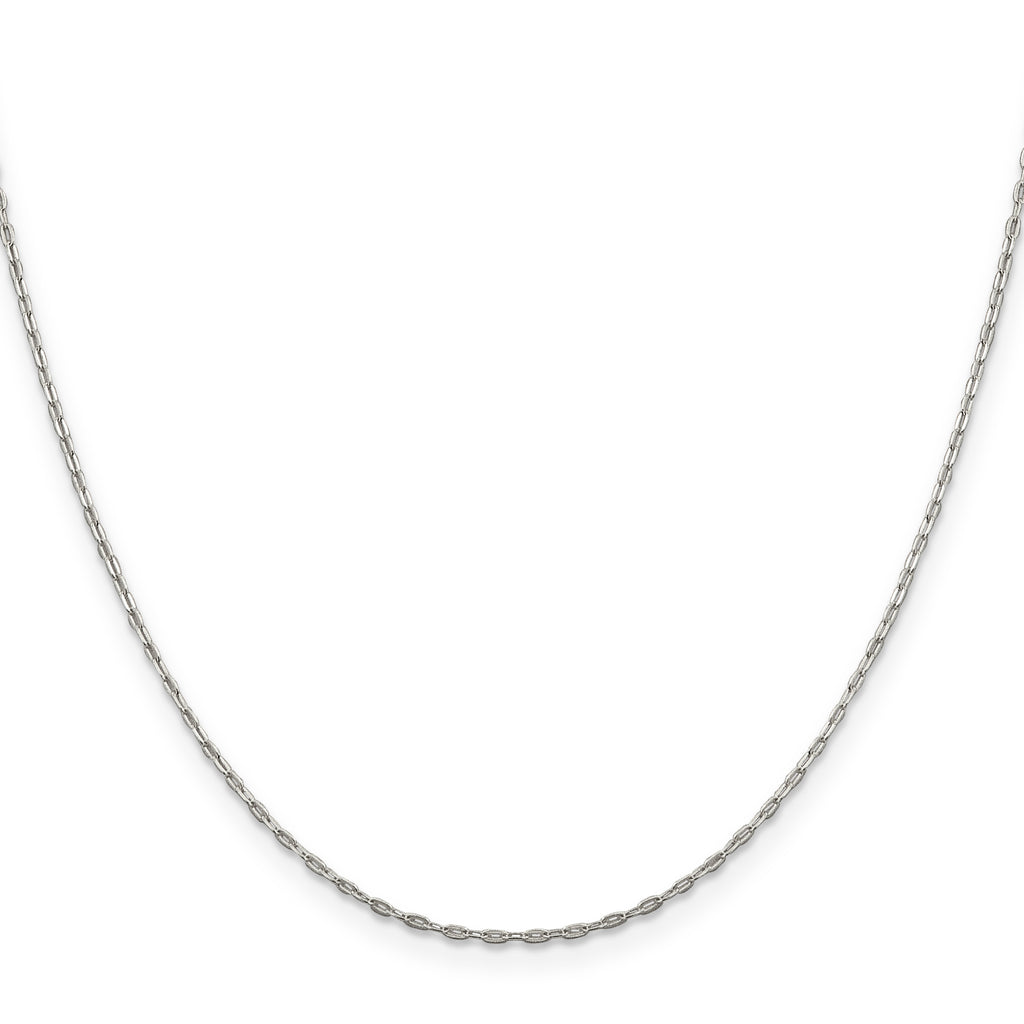 Sterling Silver 1.4mm Flat Oval Cable Chain With 2in Extension