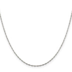 Sterling Silver 1.4mm Flat Oval Cable Chain With 2in Extension