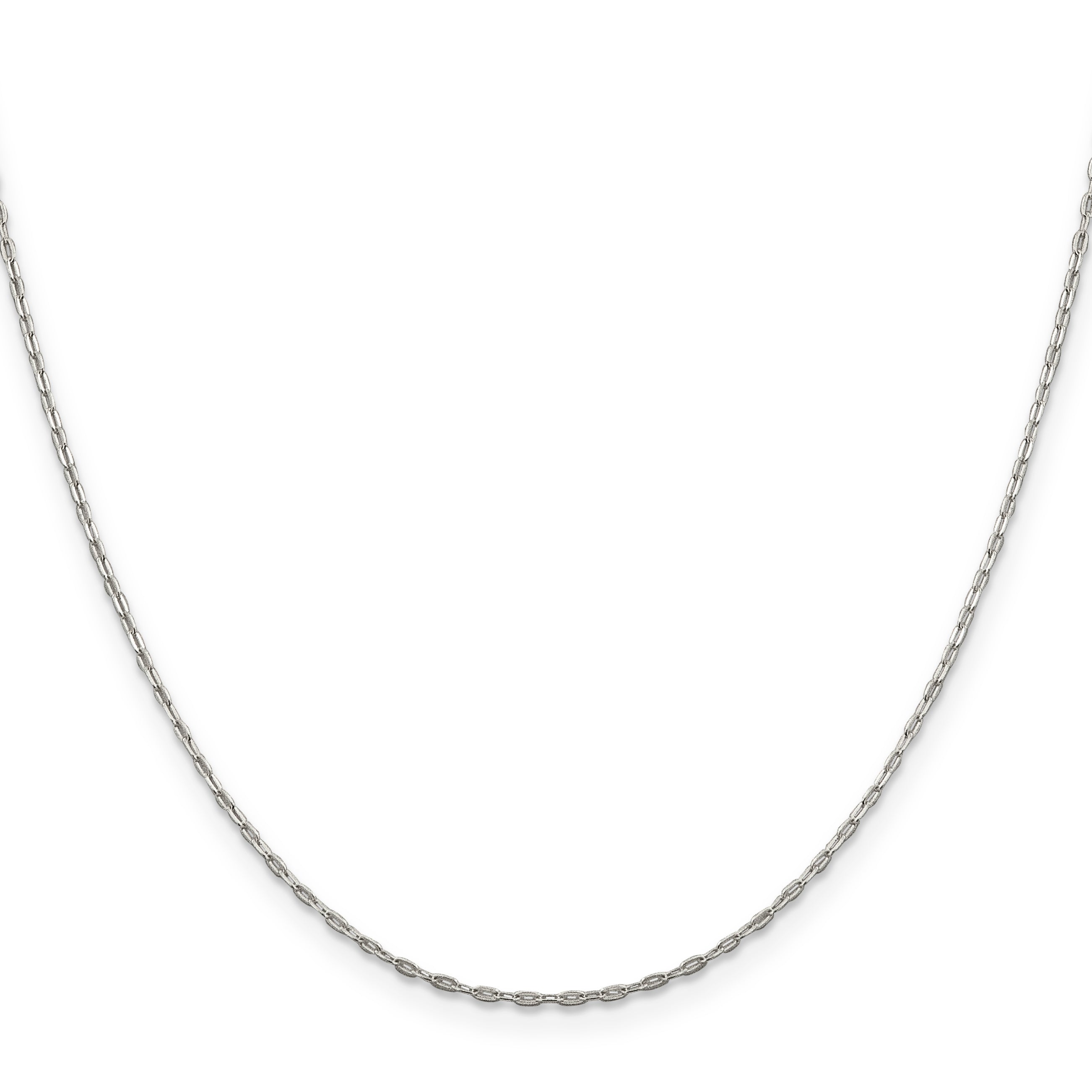 Sterling Silver 1.4mm Flat Oval Cable Chain With 2in Extension