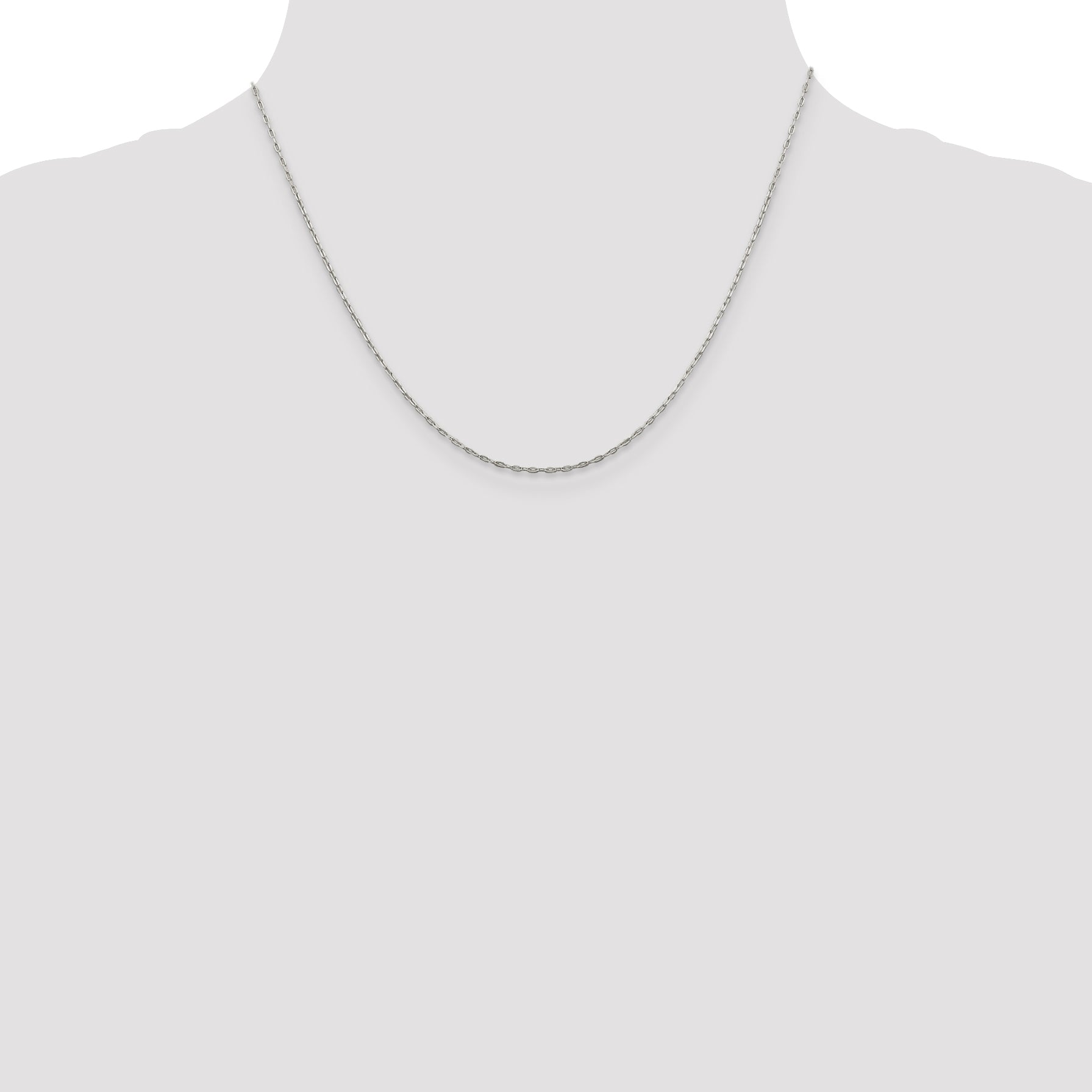 Sterling Silver 1.4mm Flat Oval Cable Chain With 2in Extension