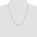 Sterling Silver 1.4mm Flat Oval Cable Chain With 2in Extension