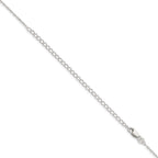 Sterling Silver 1.4mm Flat Oval Cable Chain With 2in Extension