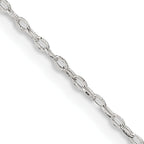 Sterling Silver 1.4mm Flat Oval Cable Chain With 2in Extension