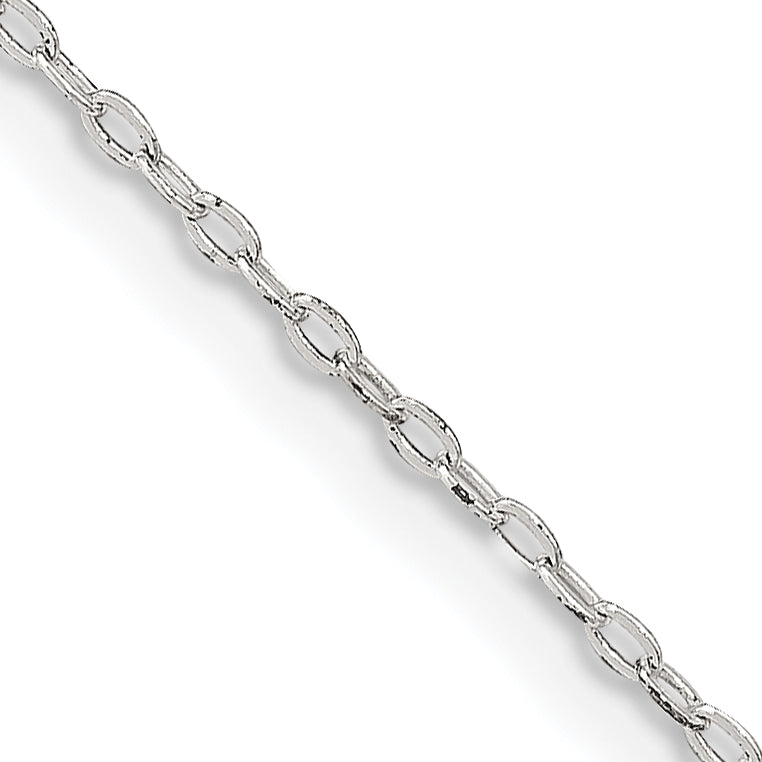 Sterling Silver 1.4mm Flat Oval Cable Chain With 2in Extension