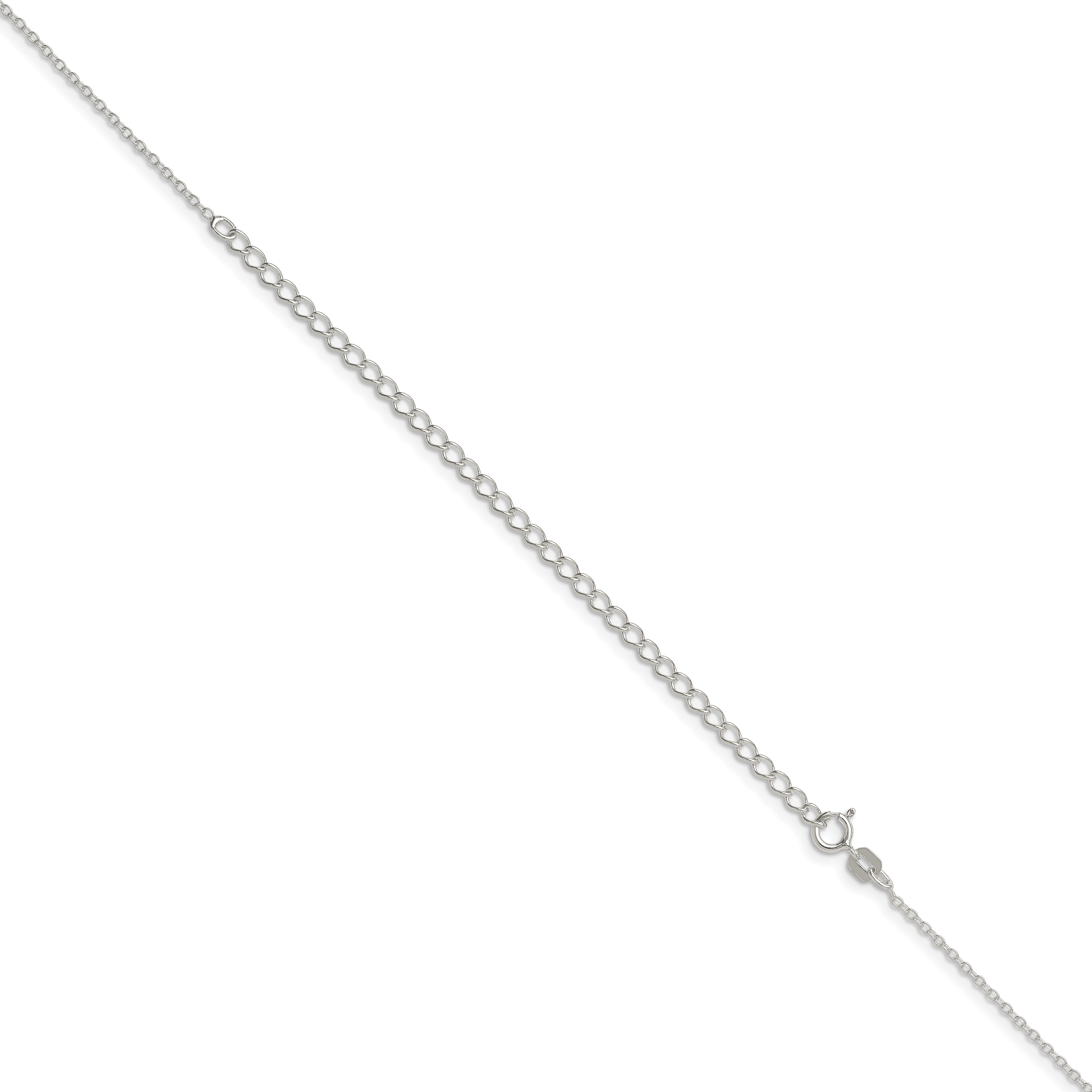 Sterling Silver 1.10mm Forzantine Cable Chain With 2in Extension