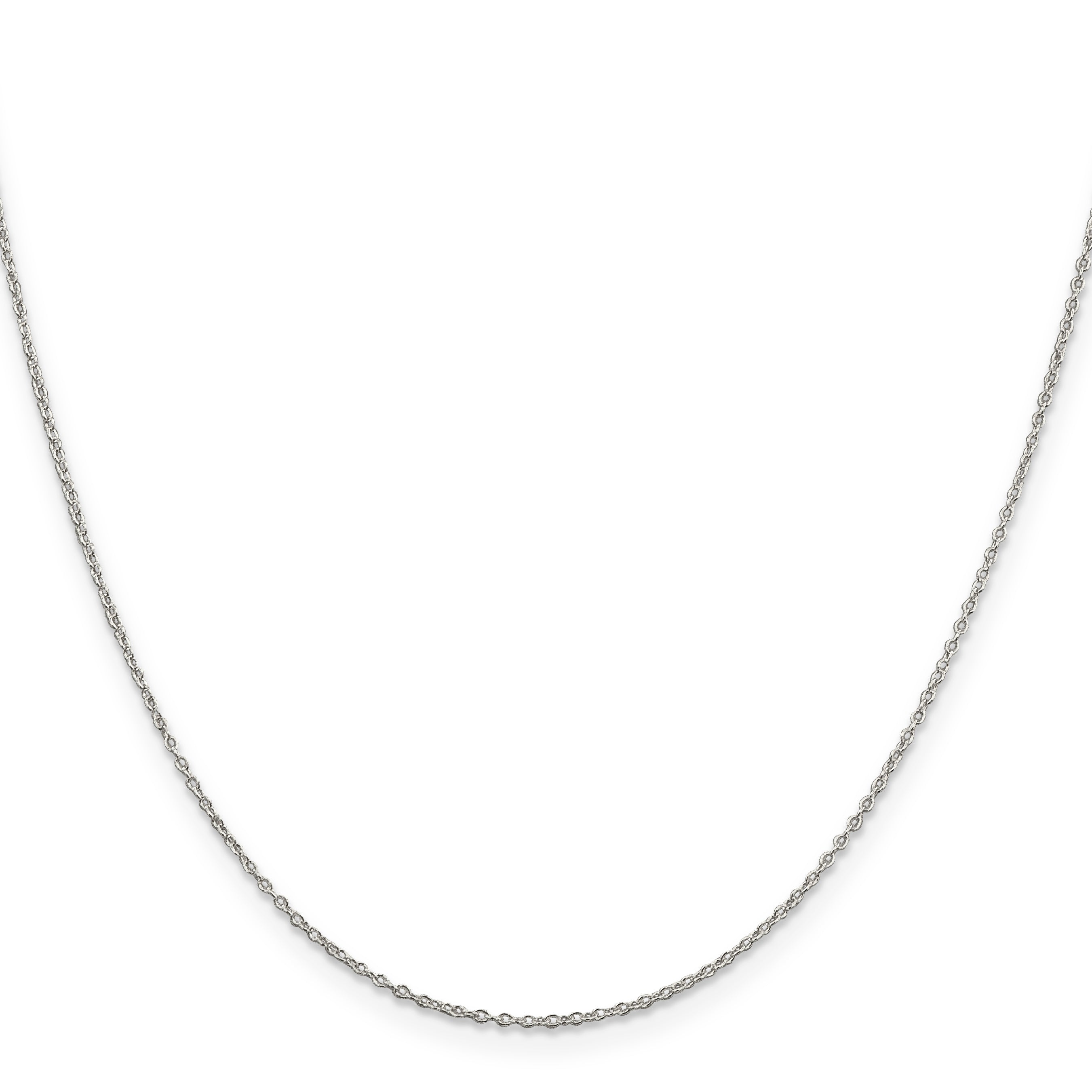 Sterling Silver Rhodium-Plated 1.1mm Forzantine Cable Chain With 2in Extension Secondary image