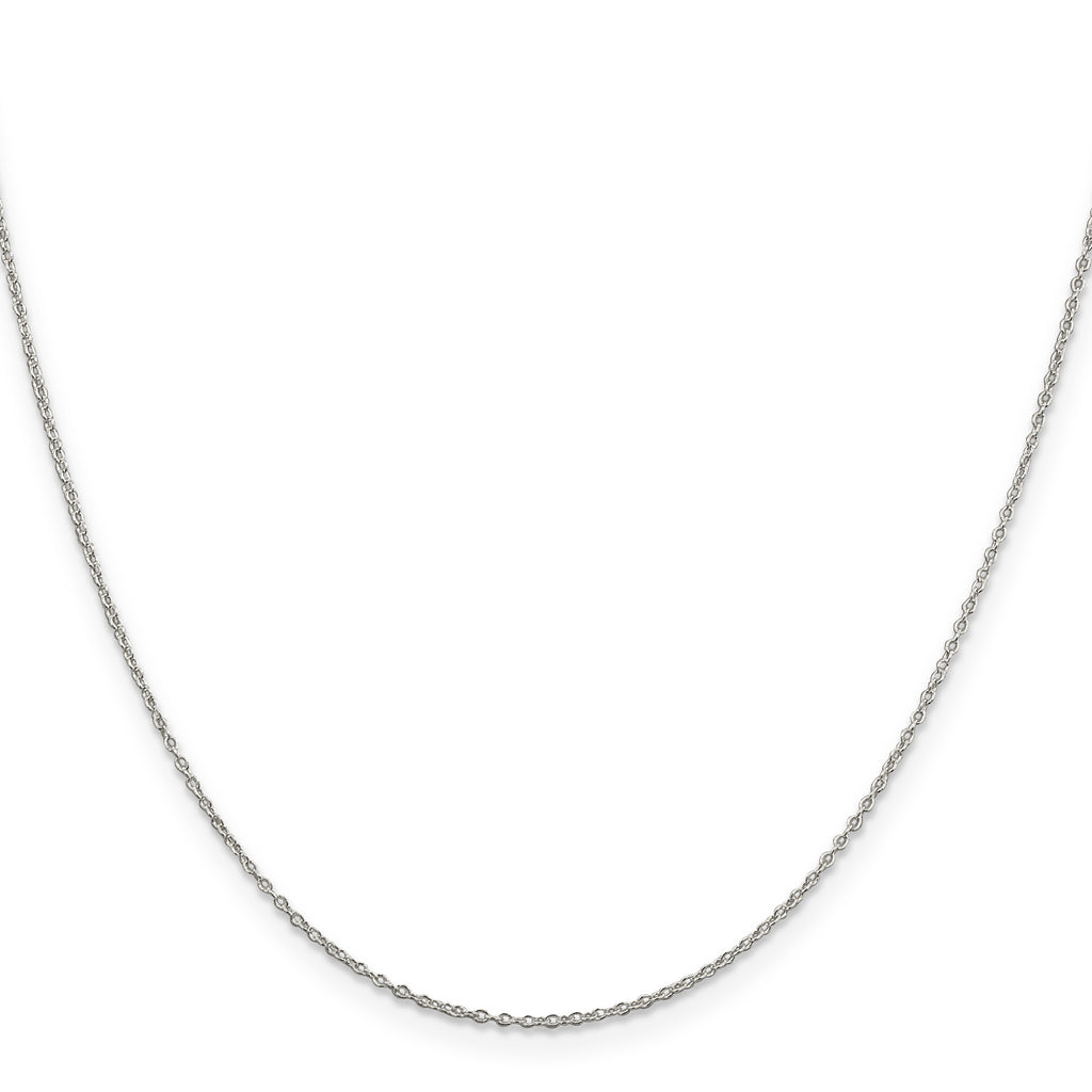 Sterling Silver Rhodium-Plated 1.1mm Forzantine Cable Chain With 2in Extension