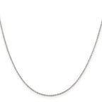 Sterling Silver Rhodium-Plated 1.1mm Forzantine Cable Chain With 2in Extension