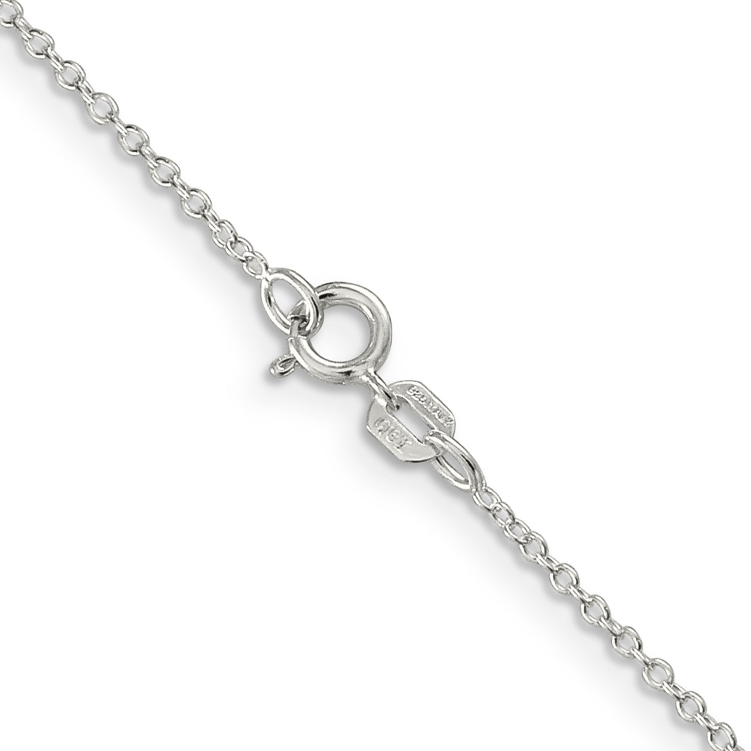Sterling Silver Rhodium-Plated 1.1mm Forzantine Cable Chain Secondary image