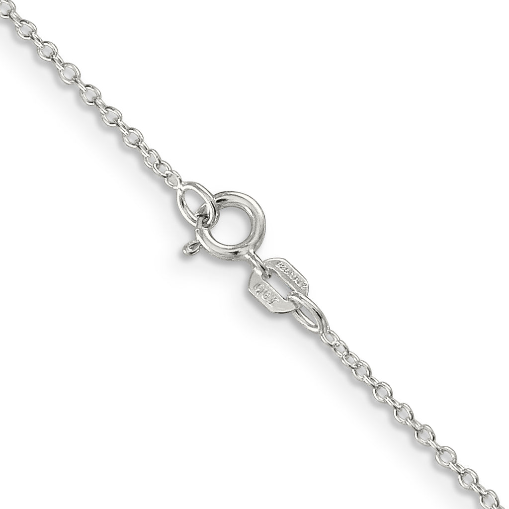 Sterling Silver Rhodium-Plated 1.1mm Forzantine Cable Chain