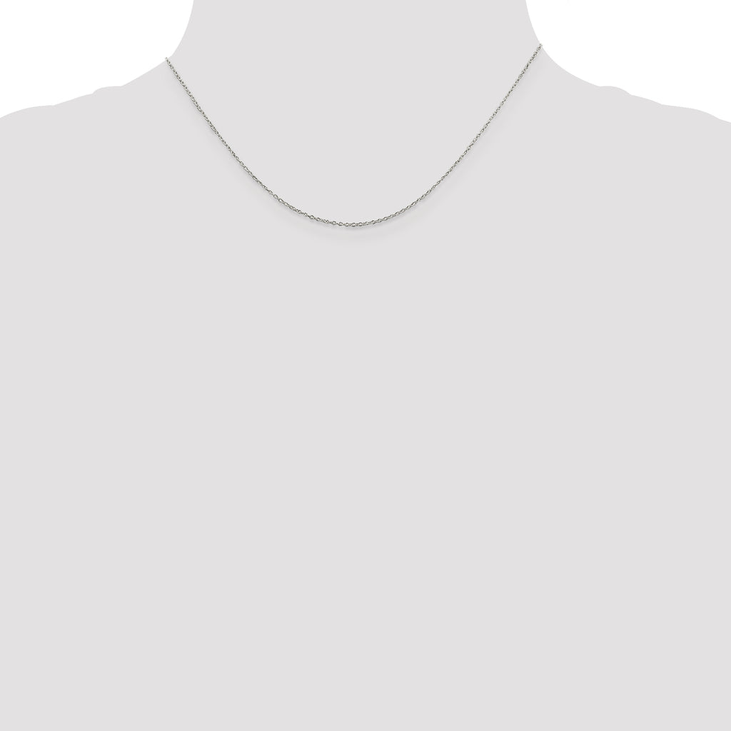 Sterling Silver Rhodium-Plated 1.1mm Forzantine Cable Chain