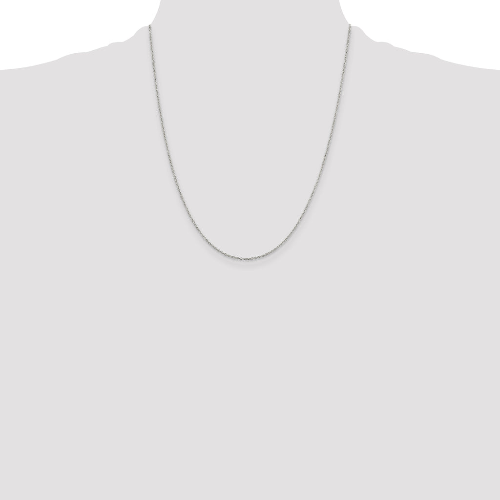 Sterling Silver Rhodium-Plated 1.1mm Forzantine Cable Chain With 2in Extension
