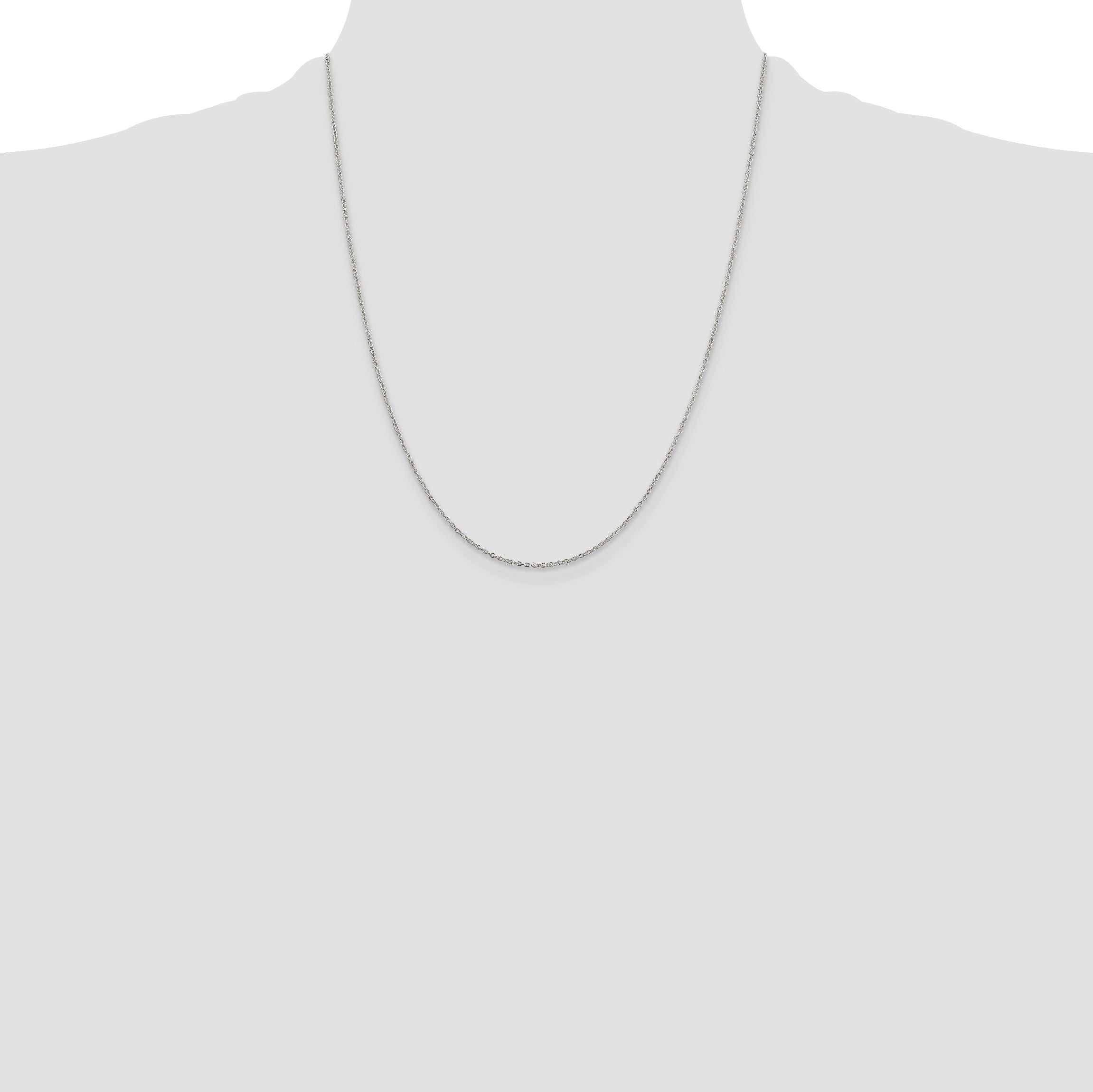 Sterling Silver Rhodium-Plated 1.1mm Forzantine Cable Chain With 2in Extension