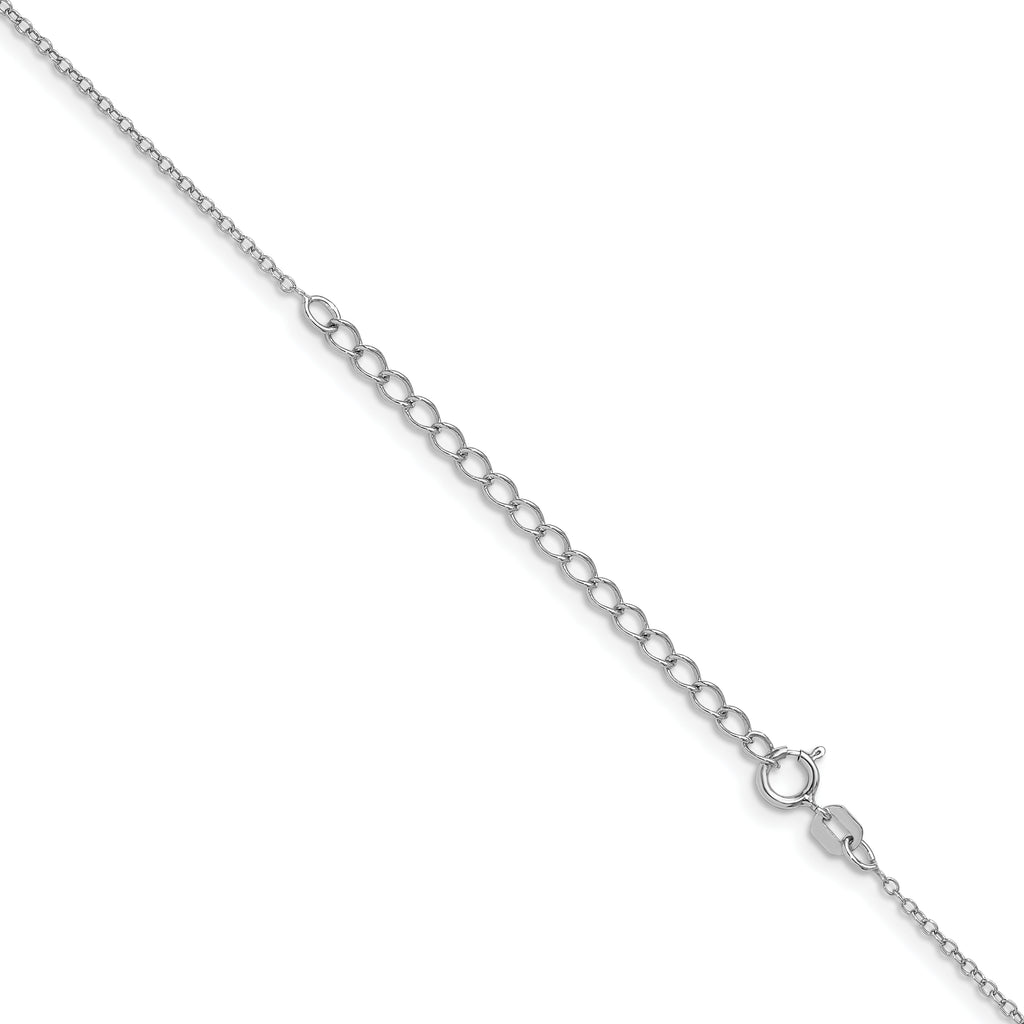 Sterling Silver Rhodium-Plated 1.1mm Forzantine Cable Chain With 2in Extension