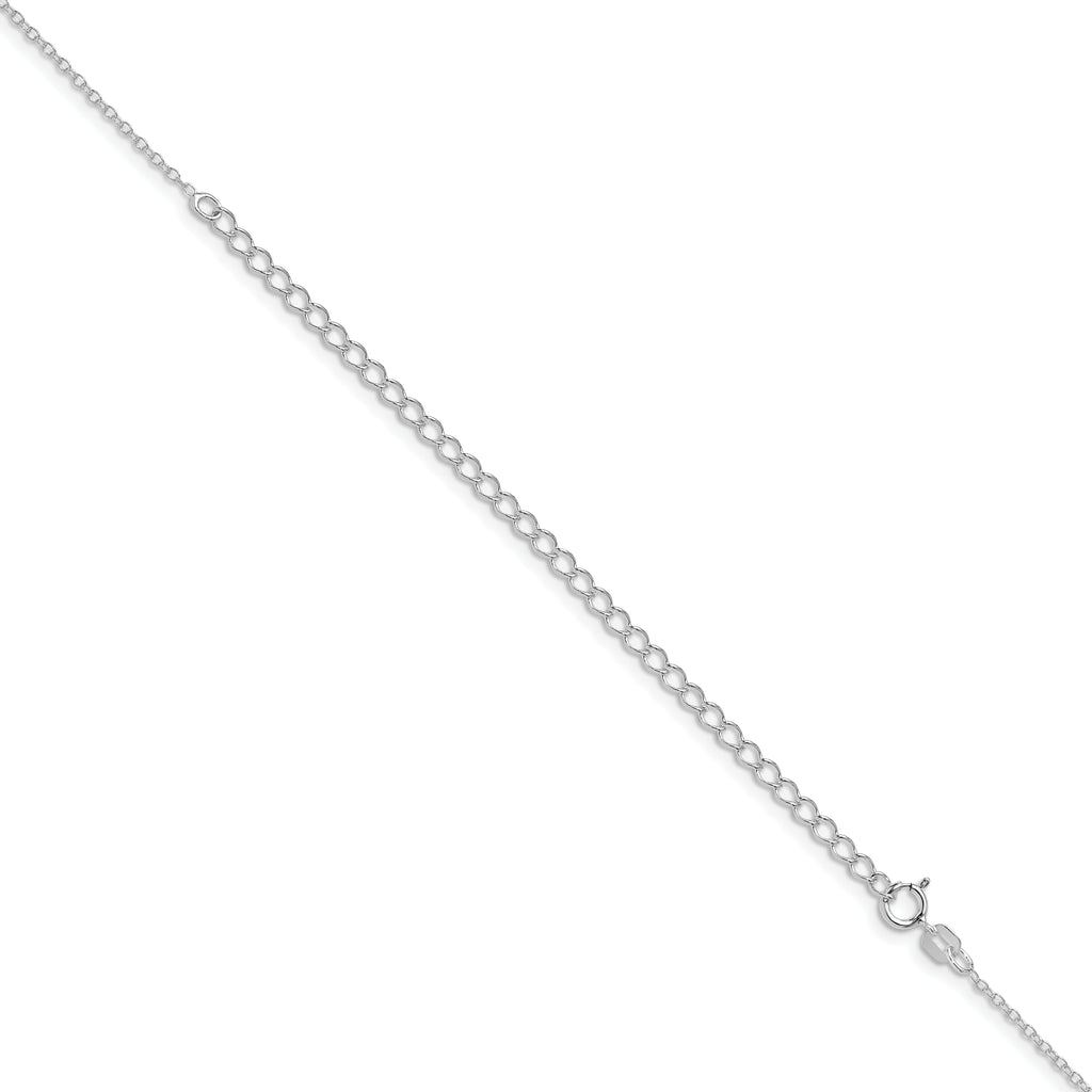 Sterling Silver Rhodium-Plated 1.1mm Forzantine Cable Chain With 2in Extension