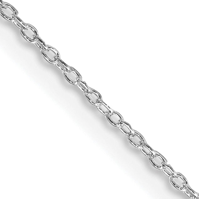 Sterling Silver Rhodium-Plated 1.1mm Forzantine Cable Chain With 2in Extension
