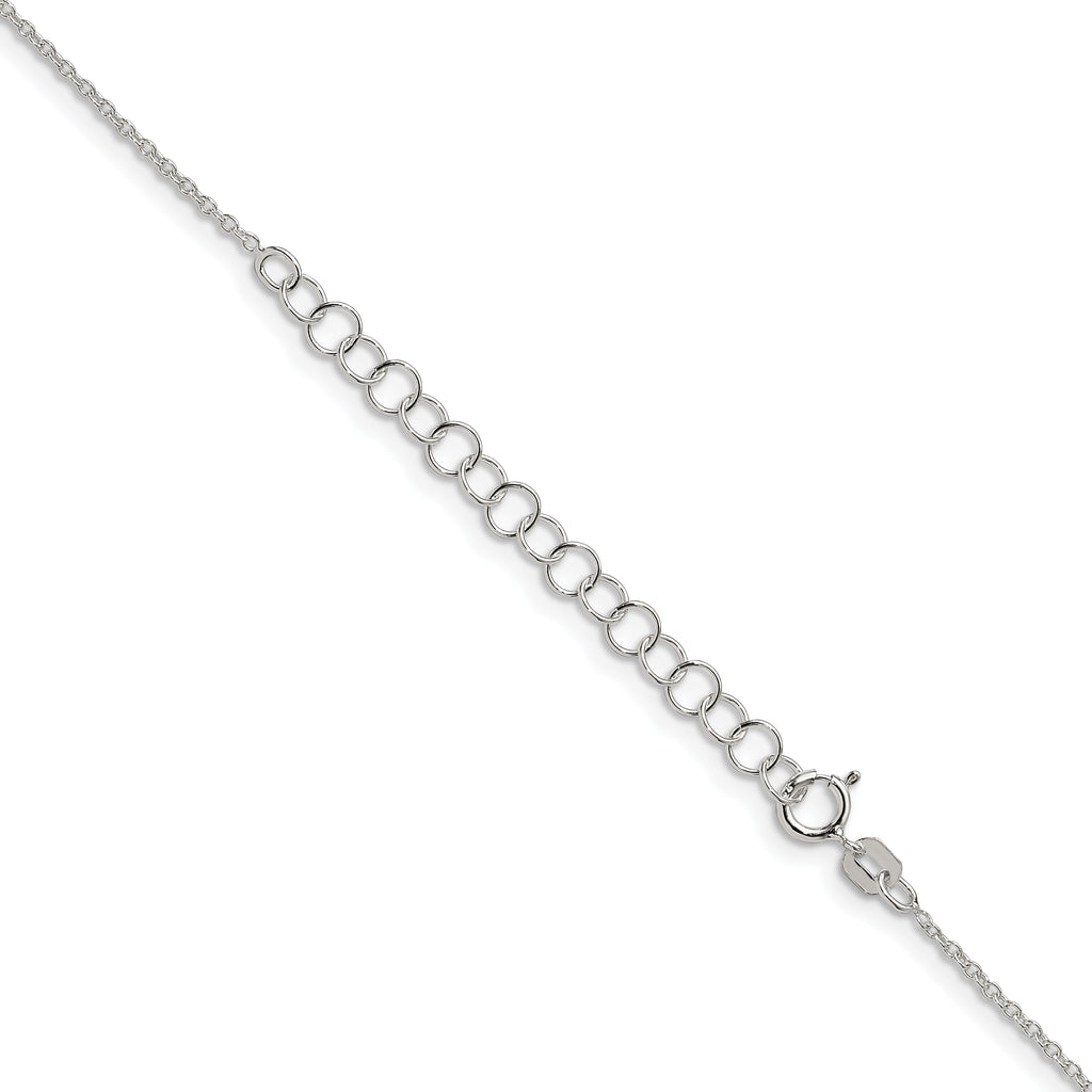 Sterling Silver 1.30mm Forzantine Cable Chain With 2in Extension