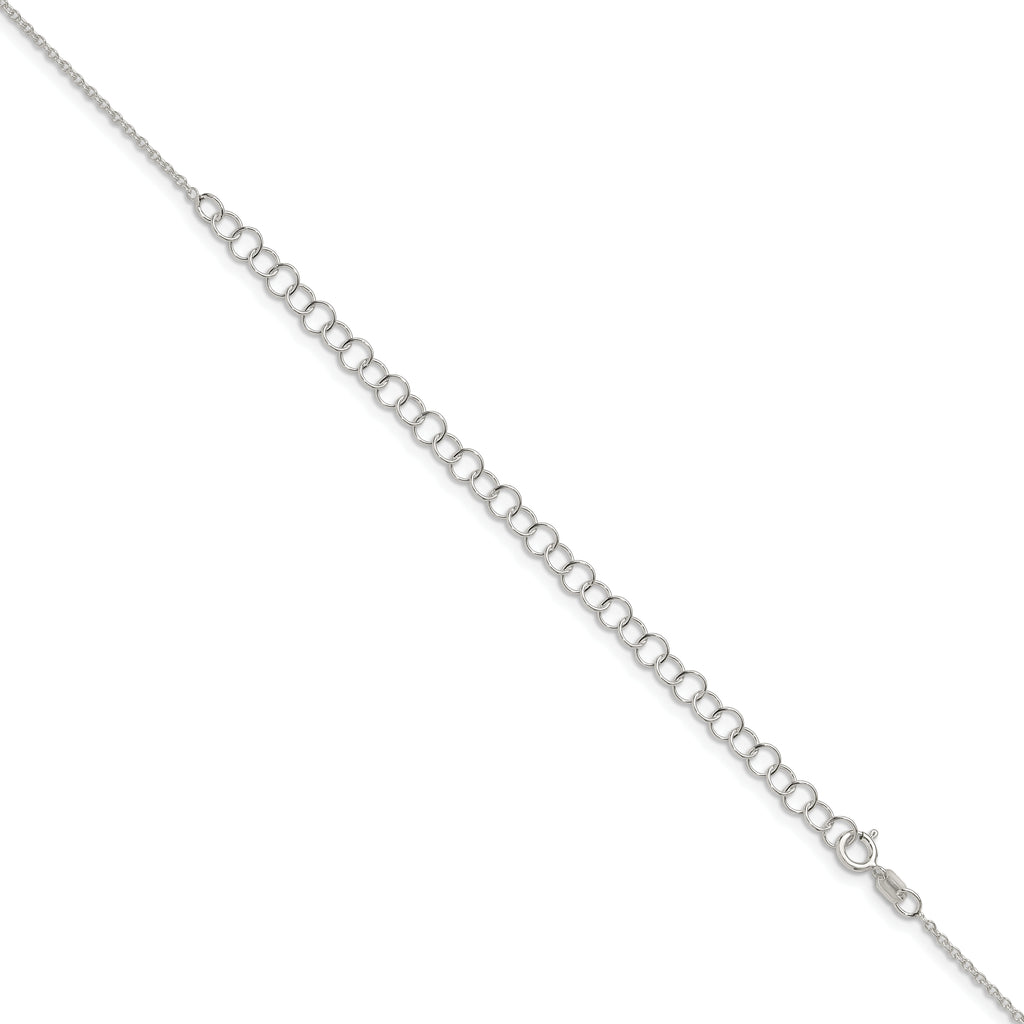 Sterling Silver 1.30mm Forzantine Cable Chain With 2in Extension