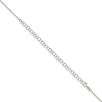 Sterling Silver 1.30mm Forzantine Cable Chain With 2in Extension