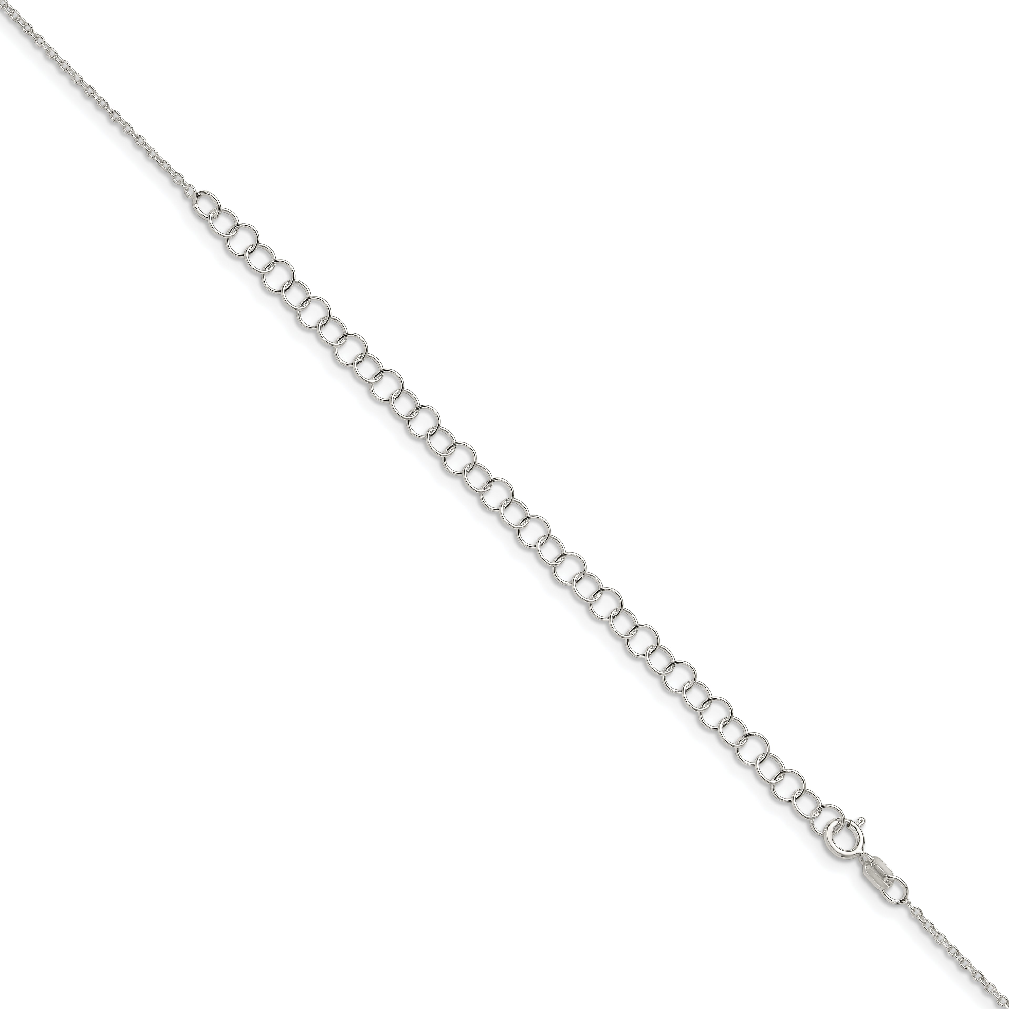 Sterling Silver 1.30mm Forzantine Cable Chain With 2in Extension