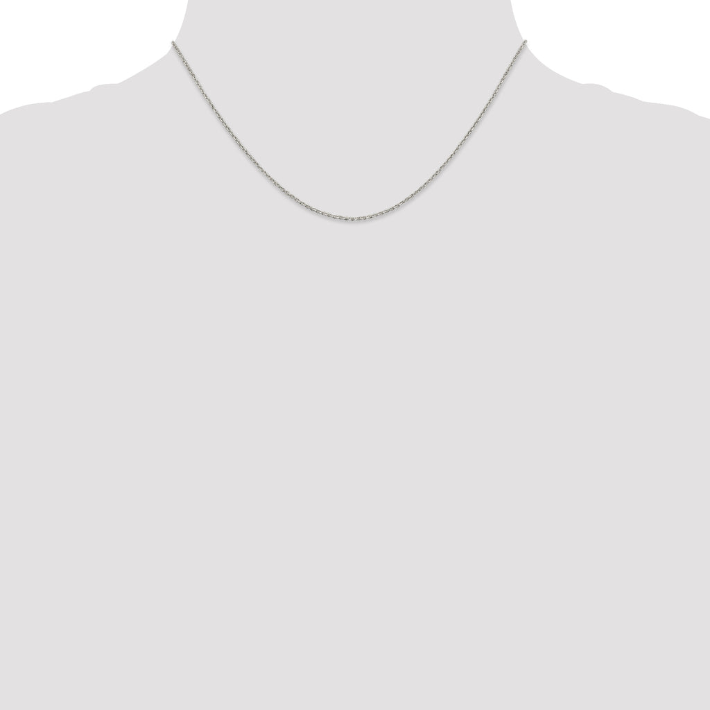 Sterling Silver 1.25mm Diamond-Cut Forzantine Cable Chain
