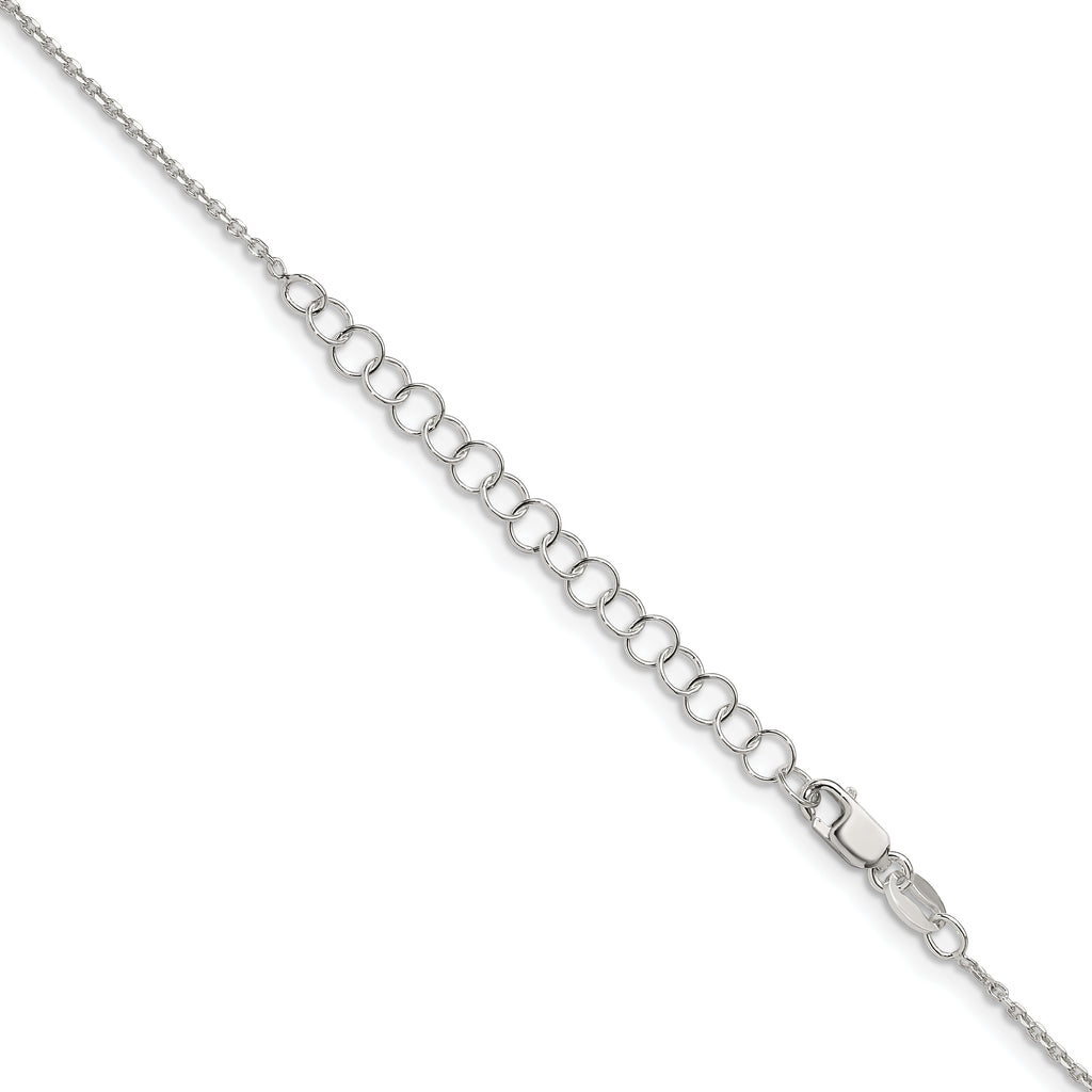 Sterling Silver 1.25mm Diamond-Cut Forzantine Cable Chain With 2in Extension