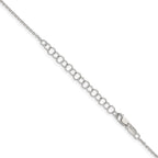 Sterling Silver 1.25mm Diamond-Cut Forzantine Cable Chain With 2in Extension