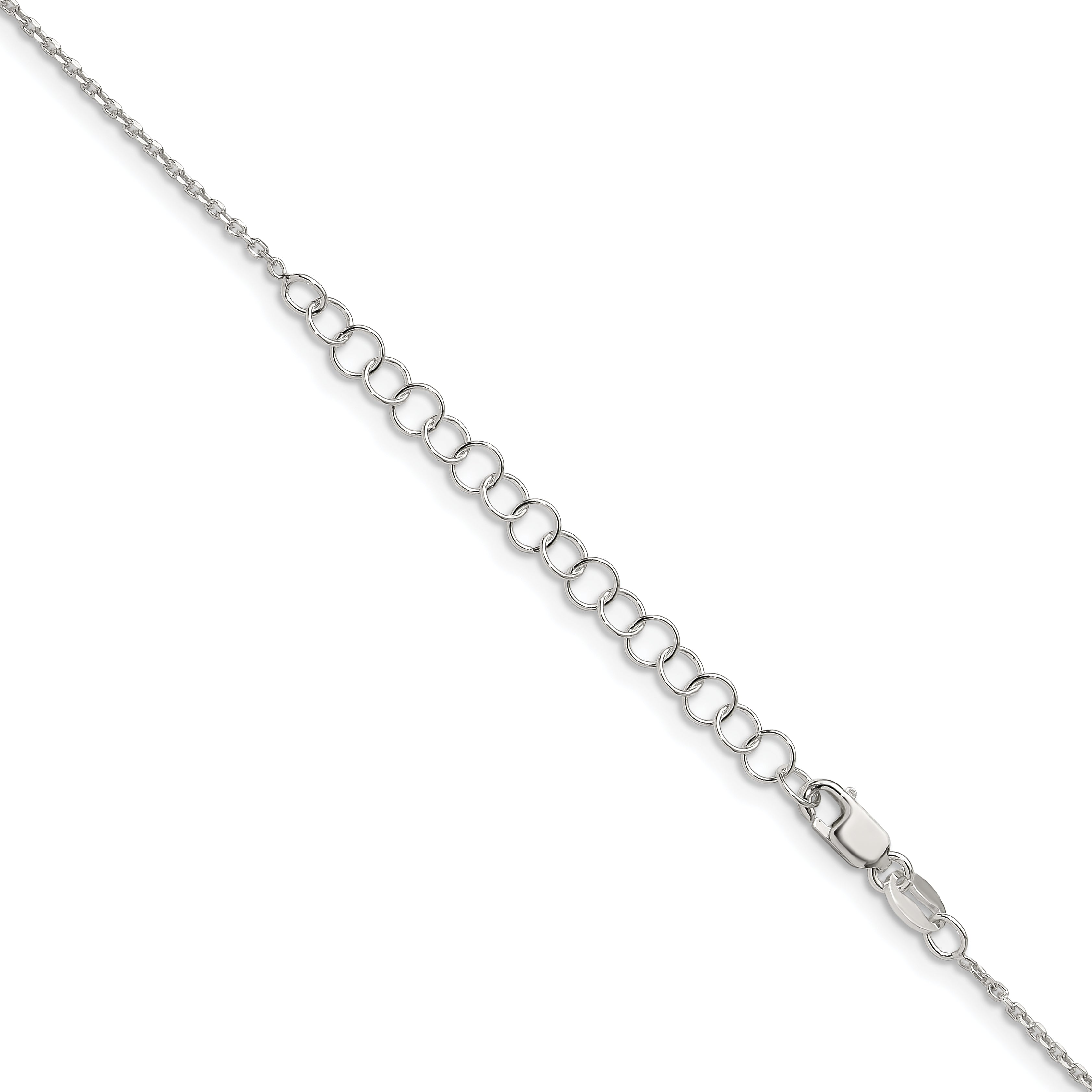 Sterling Silver 1.25mm Diamond-Cut Forzantine Cable Chain With 2in Extension