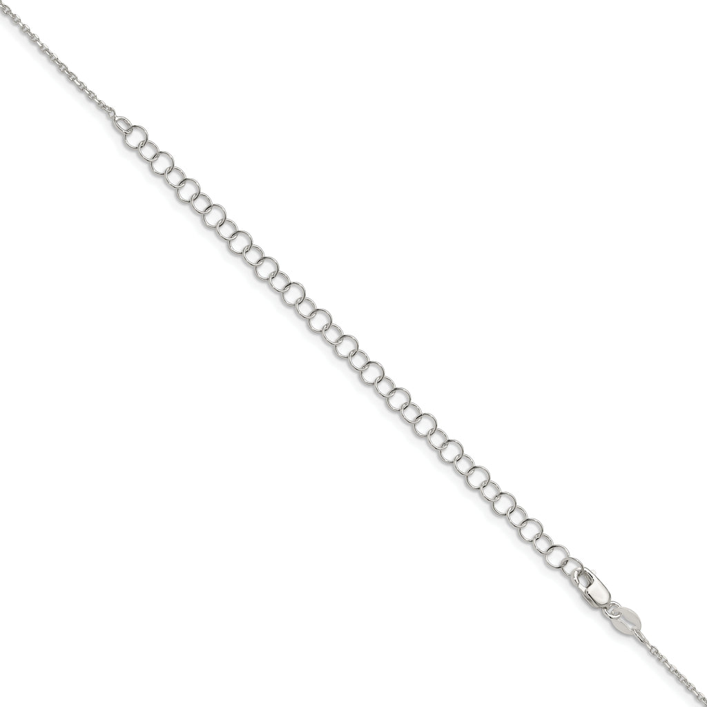 Sterling Silver 1.25mm Diamond-Cut Forzantine Cable Chain With 2in Extension