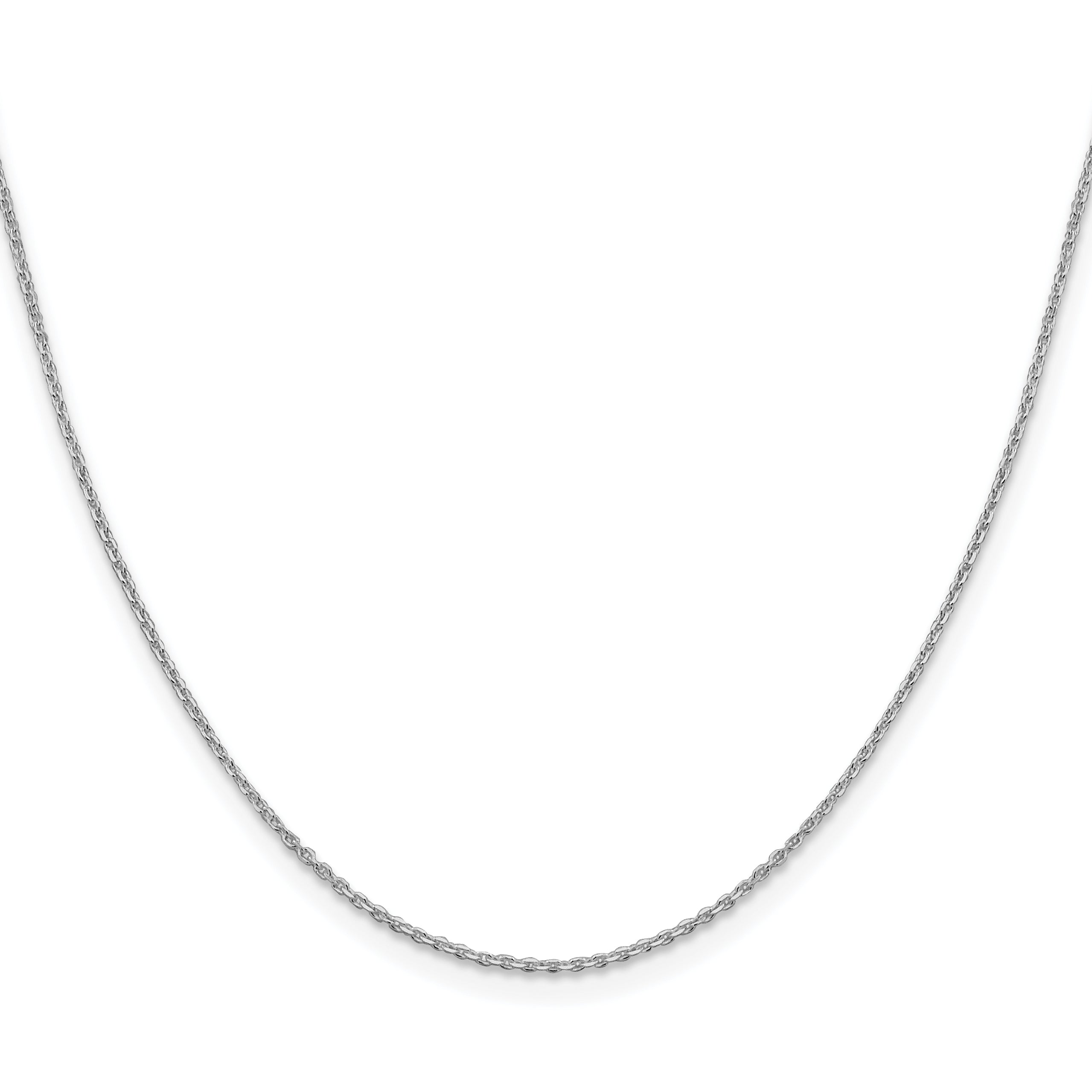 Sterling Silver Rhodium-plated 1.25mm Diamond-cut Forzantine Cable Chain