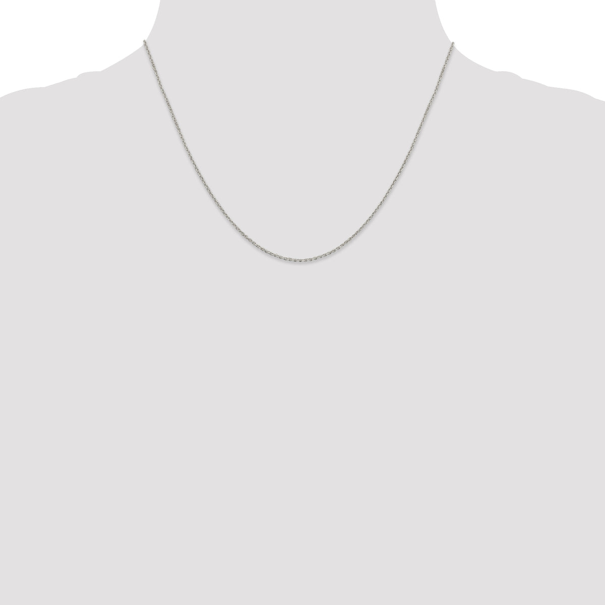 Sterling Silver Rhodium-plated 1.25mm Diamond-cut Forzantine Cable Chain