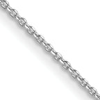 Sterling Silver Rhodium-Plated Diamond-Cut Forzantine Chain Necklace 1.25mm