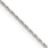 Oval Box Chain Necklace in Sterling Silver, 1mm, 16–24 Inch