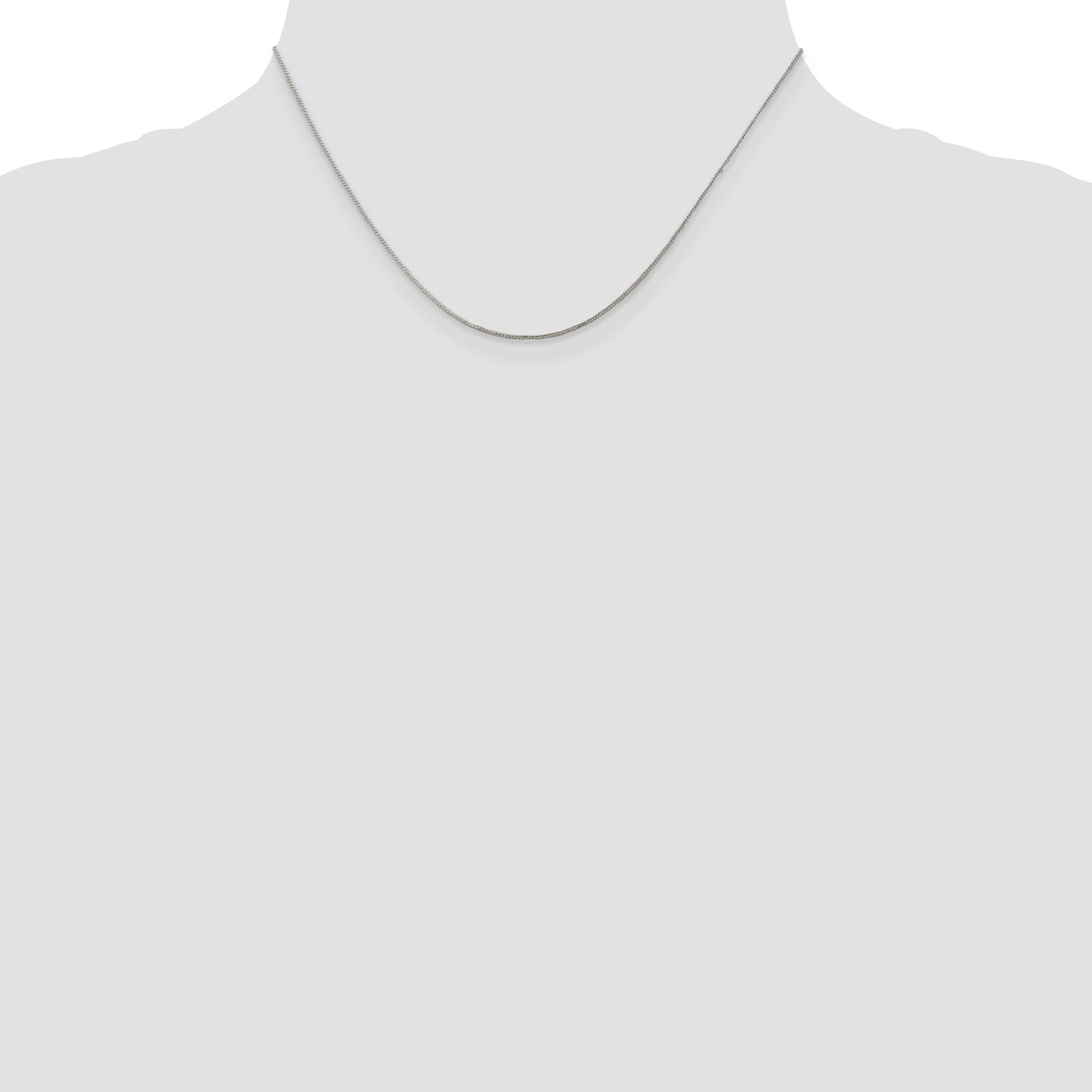 Sterling Silver Curb Chain Necklace 0.8mm