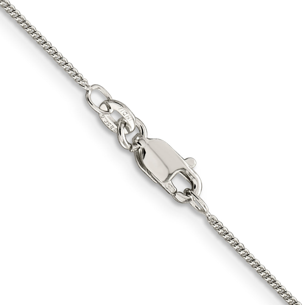Sterling Silver Curb Chain Necklace 1mm